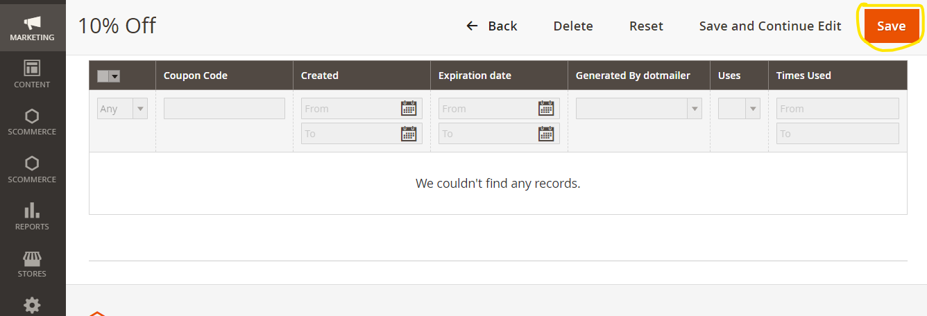 Magento 2 save discount coupon
