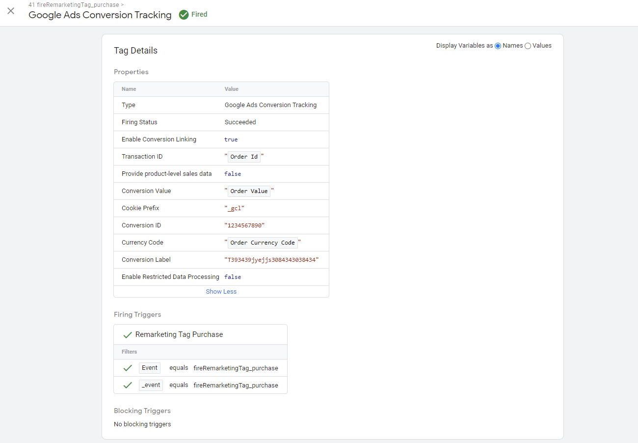 coversion tracking tag