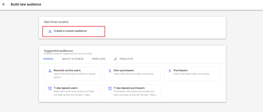 New audiences in GA4