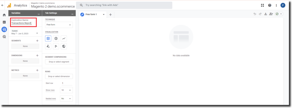 Create Transactions Report in Google Analytics 4 (GA4)
