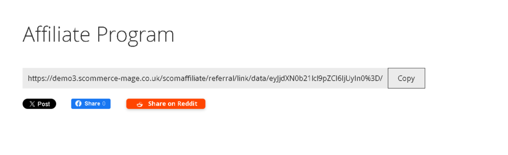 Magento 2 Affiliate Program: Affiliate Link