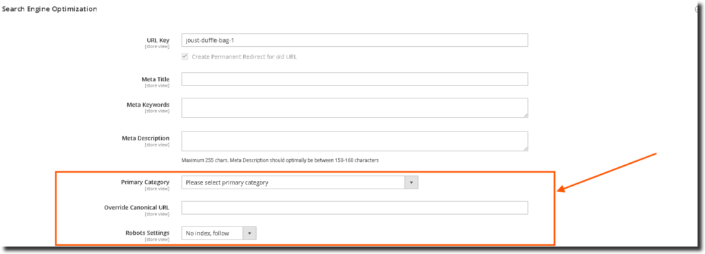 Magento 2 Canonical URLs: Product Settings