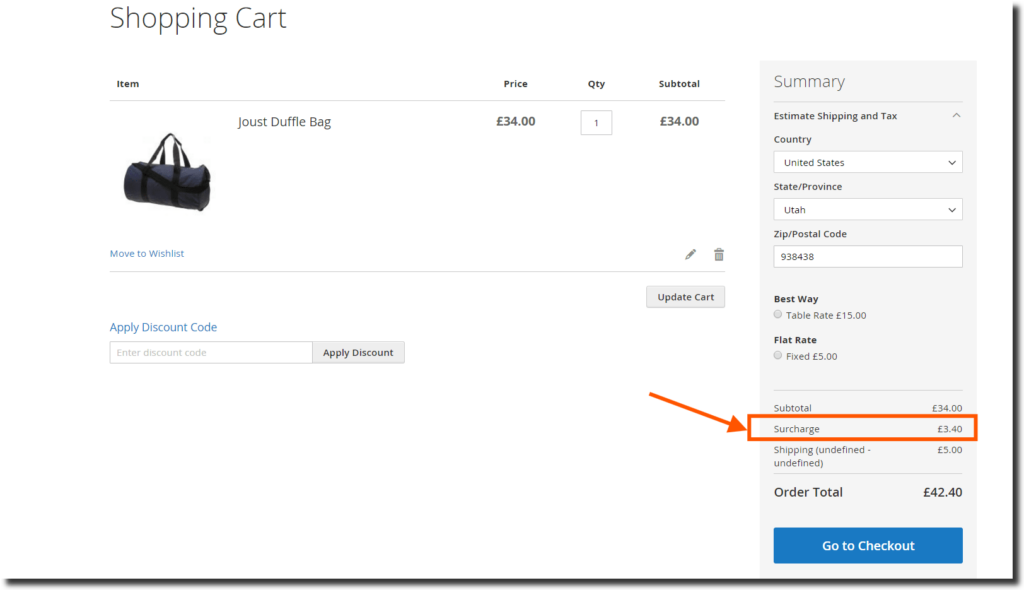 Magento 2 Product handling fee basket page