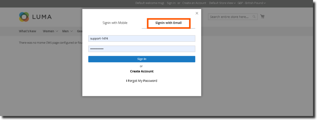 Magento 2 OTP Login: Login with Email