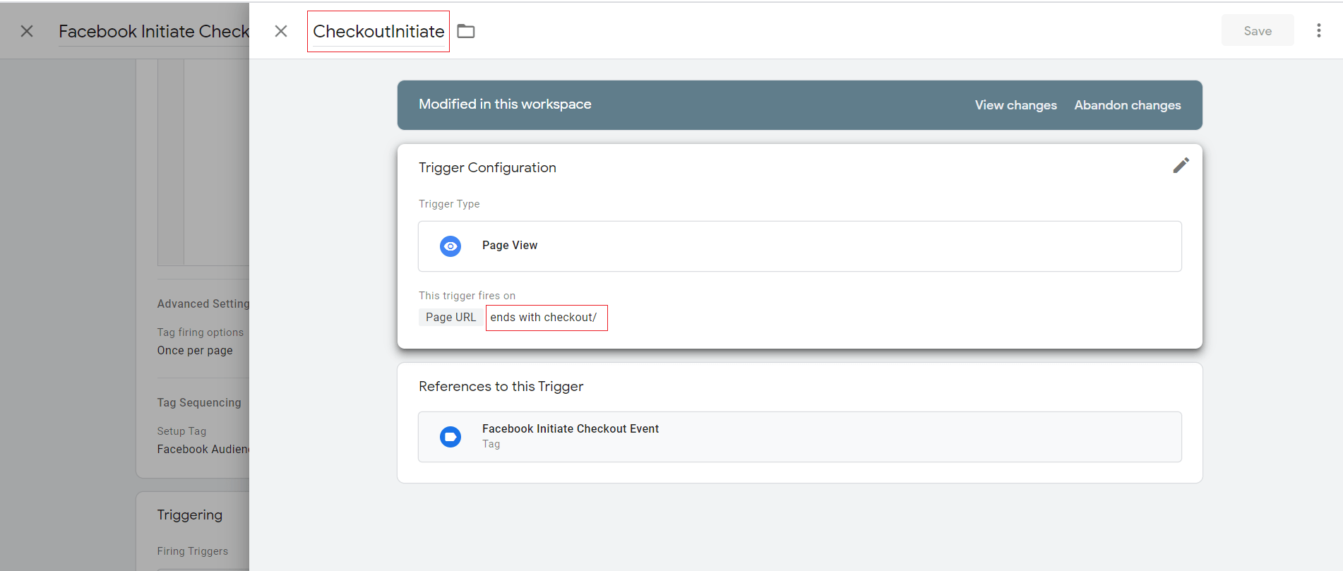 GTM Facebook initiate