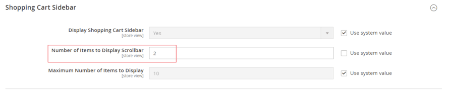 Ajax default cart slider config
