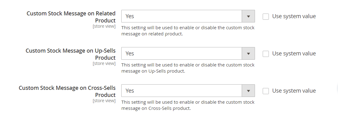 Custom stock status upsell, crossell, and related