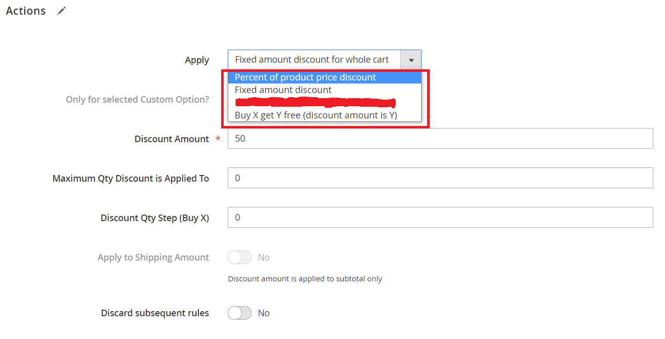 custom option discount methods