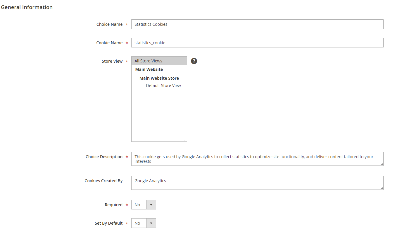 GDPR manage cookie choices