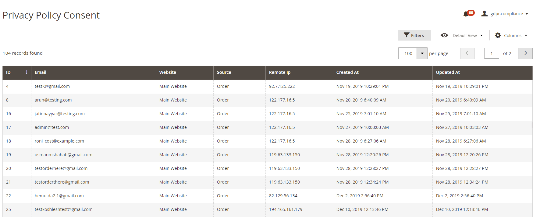 GDPR privacy policy consent