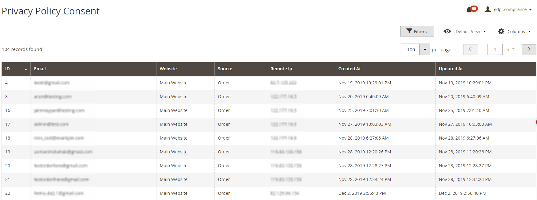 GDPR privacy policy consent