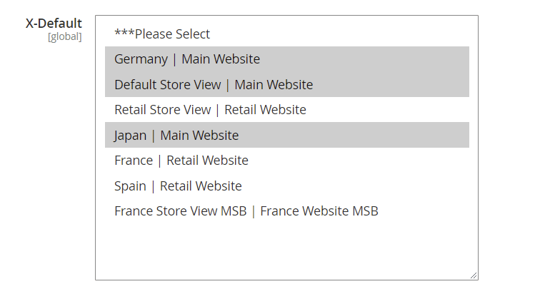 x-default store views