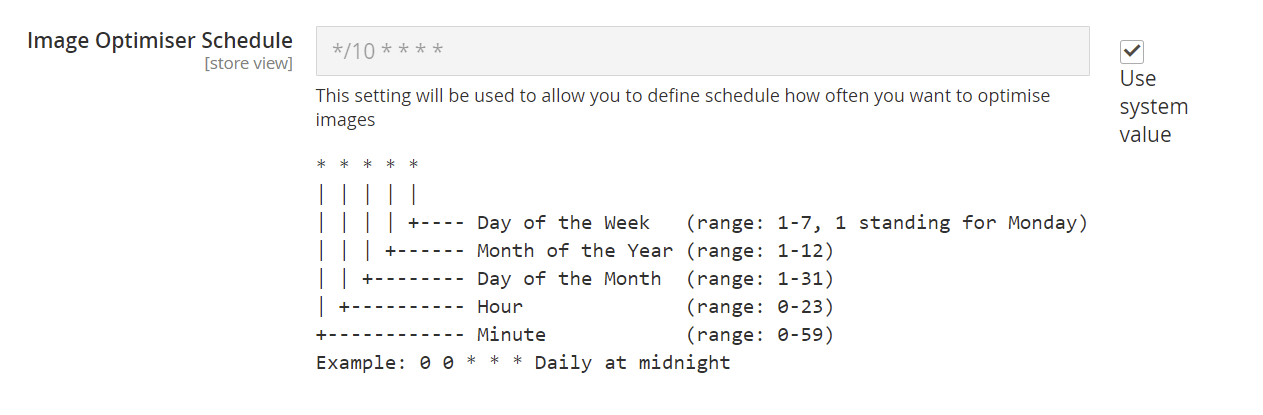 Image optimizer cron schedule