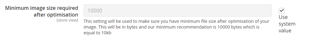 Image optimizer minimum file size