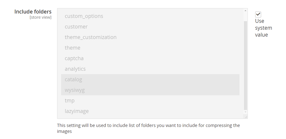 Image optimizer include folders