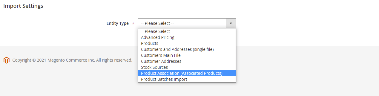 Associated Products import/export