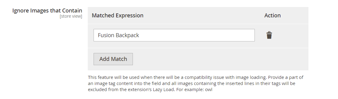 Lazy loading exclude images based on text