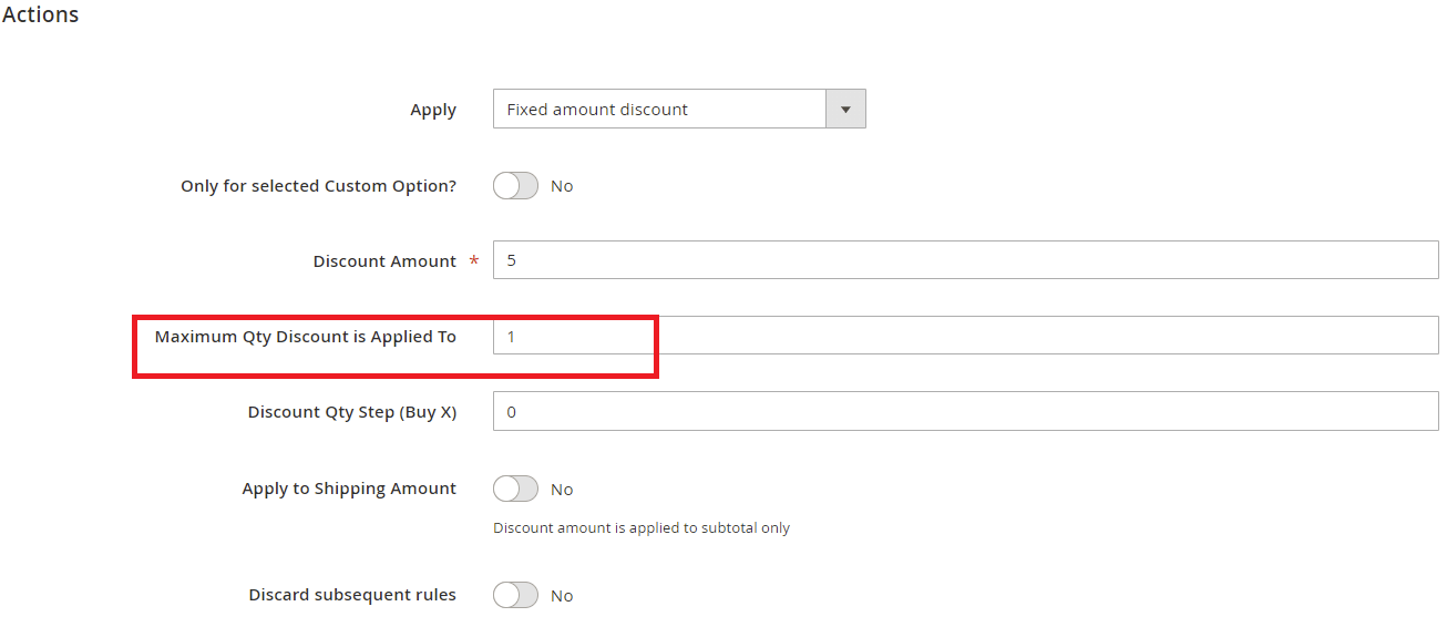 custom options max quantity
