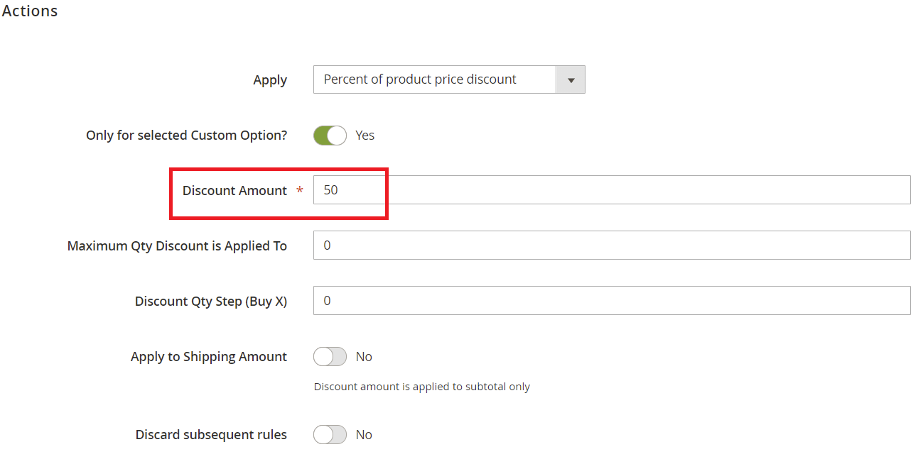 percentage custom option discount