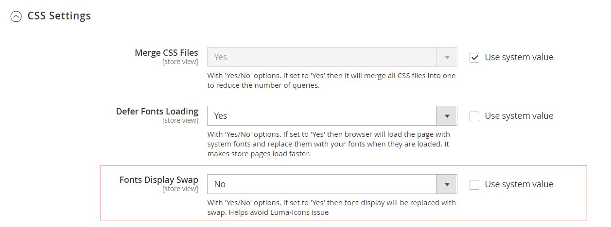 Speed optimizer Font Display Swap