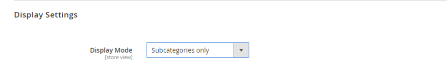 subcategory display settings